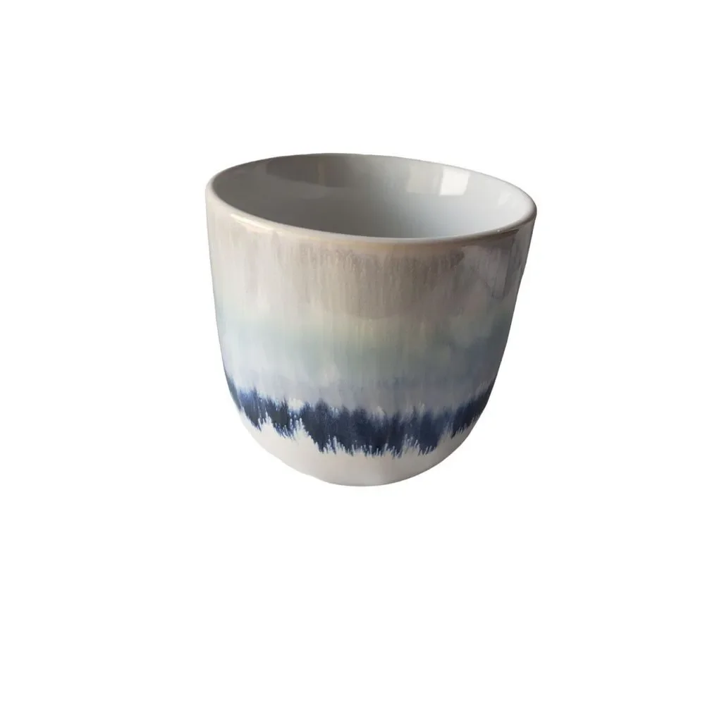 Pier One‎ 1 Stoneware Coffee/Tea Mug Blue Ombre Band 20 Oz